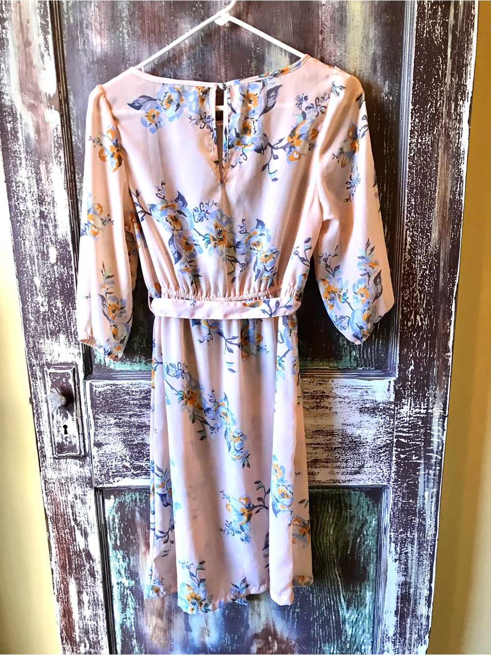 H&M Blush Pink Floral Dress with Belt - Picture 2 of 5